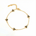 Onyx Clover Bracelet | Gold
