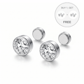 5mm Zircon Rubover Stud Earrings | Silver