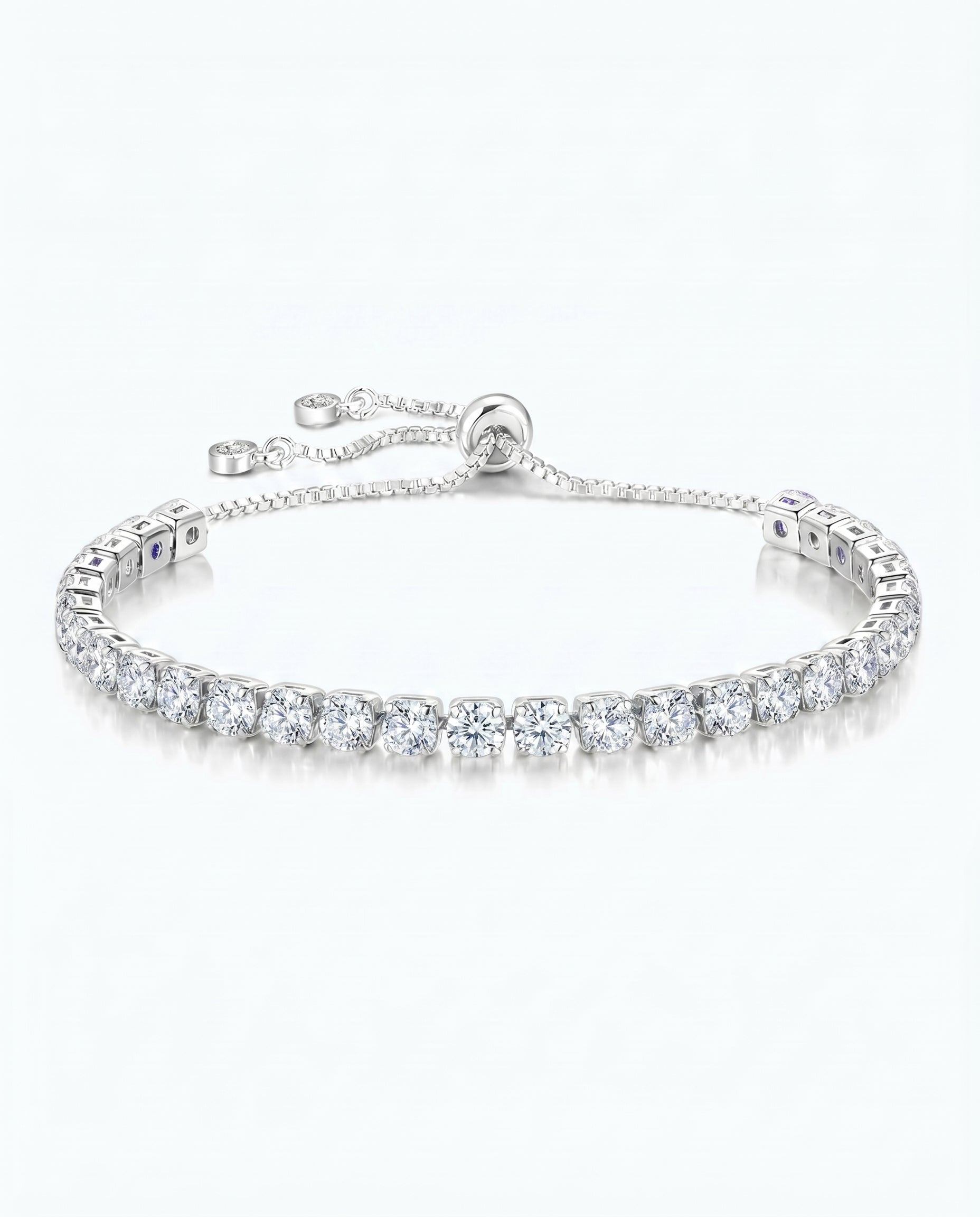Iced White Tennis Bracelet | April