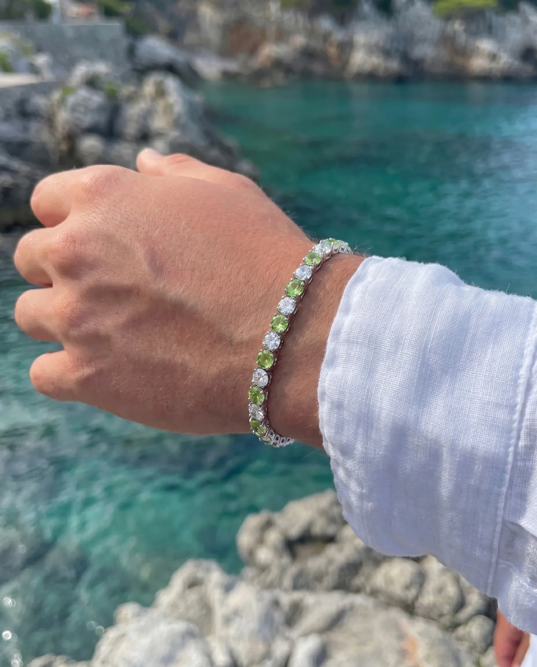 Lime Ice Tennis Bracelet | August