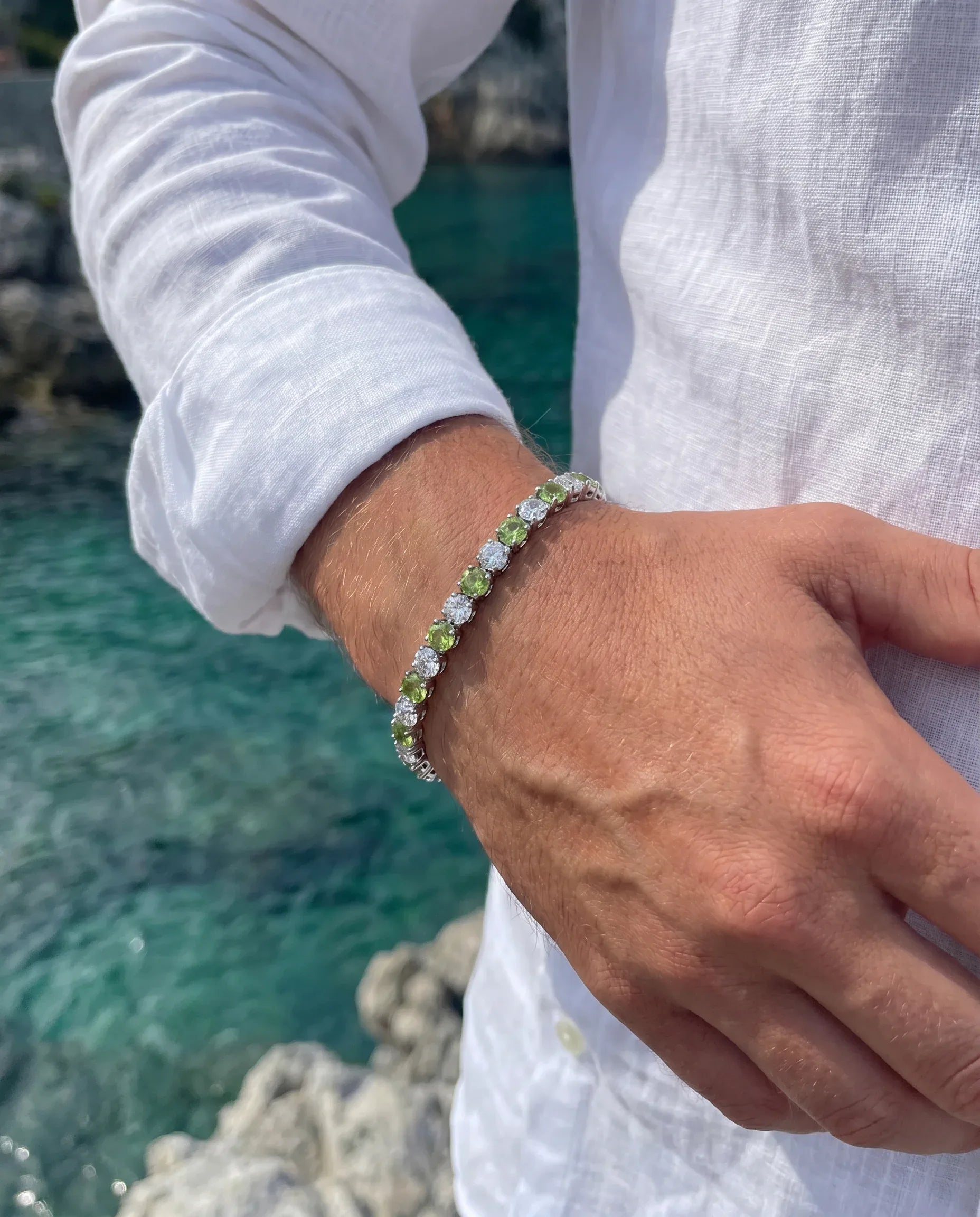 Lime Ice Tennis Bracelet | August