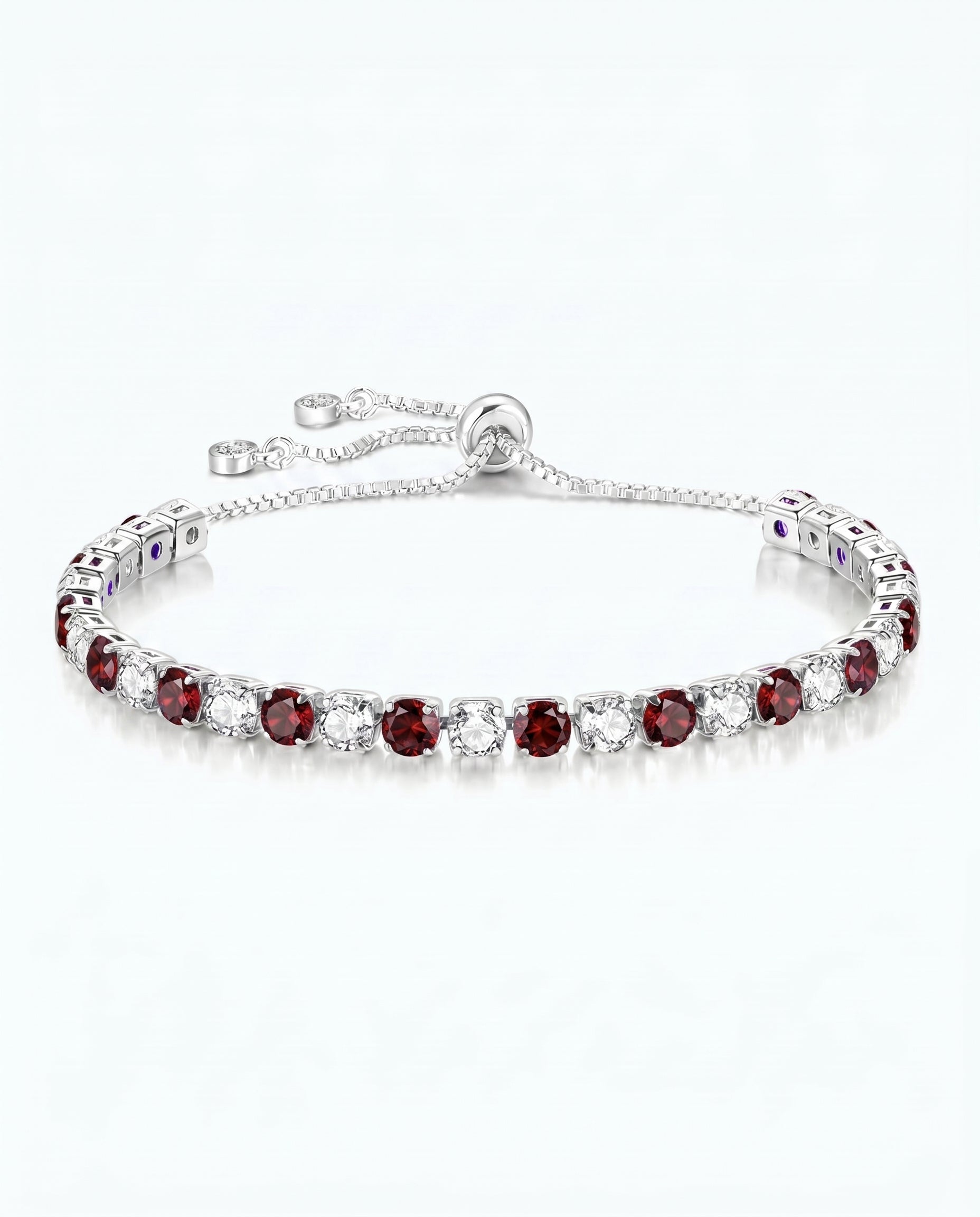 Crimson Ice Tennis Bracelet | January