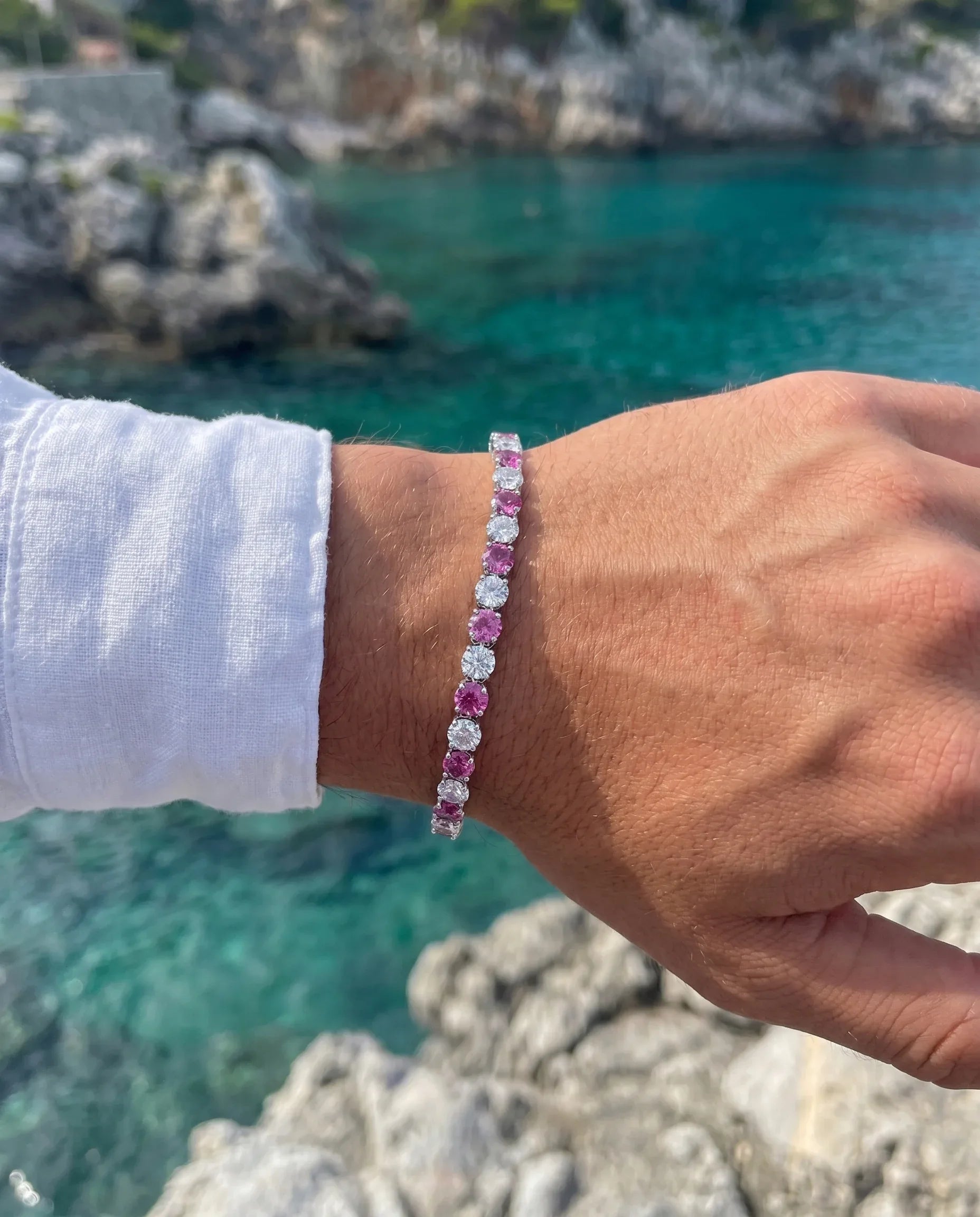 Pink Ice Tennis Bracelet | June