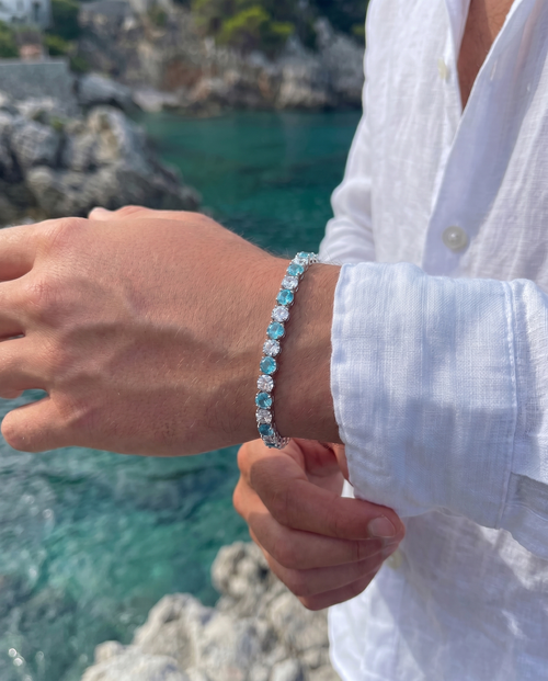 Aqua Ice Tennis Bracelet | March