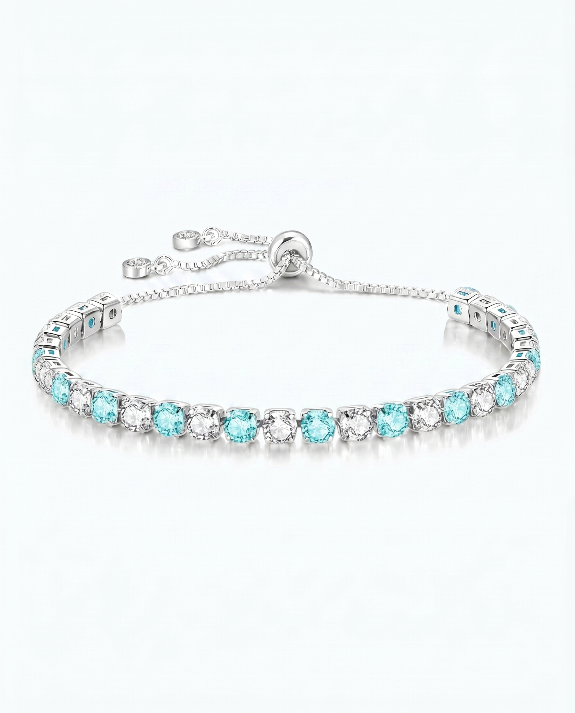 Aqua Ice Tennis Bracelet | March