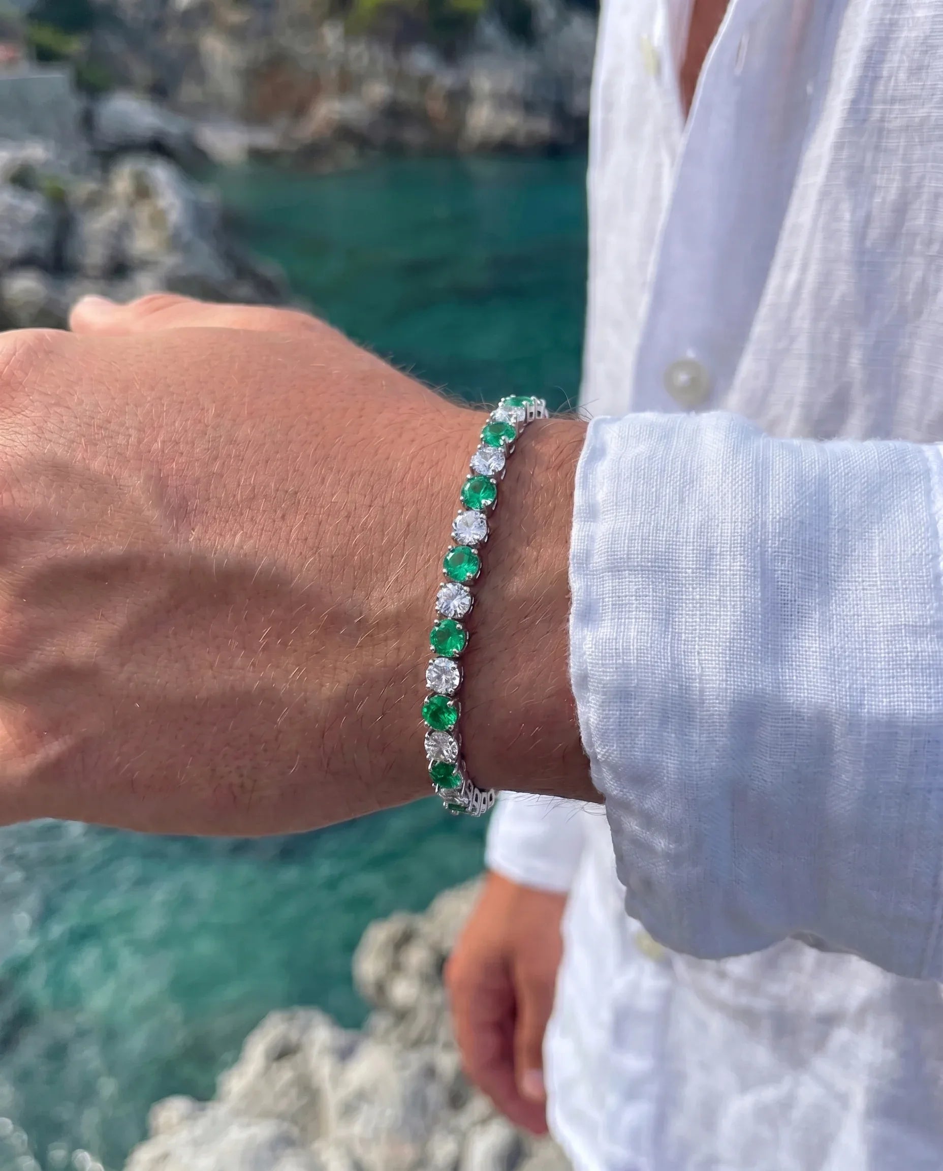 Emerald Ice Tennis Bracelet | May