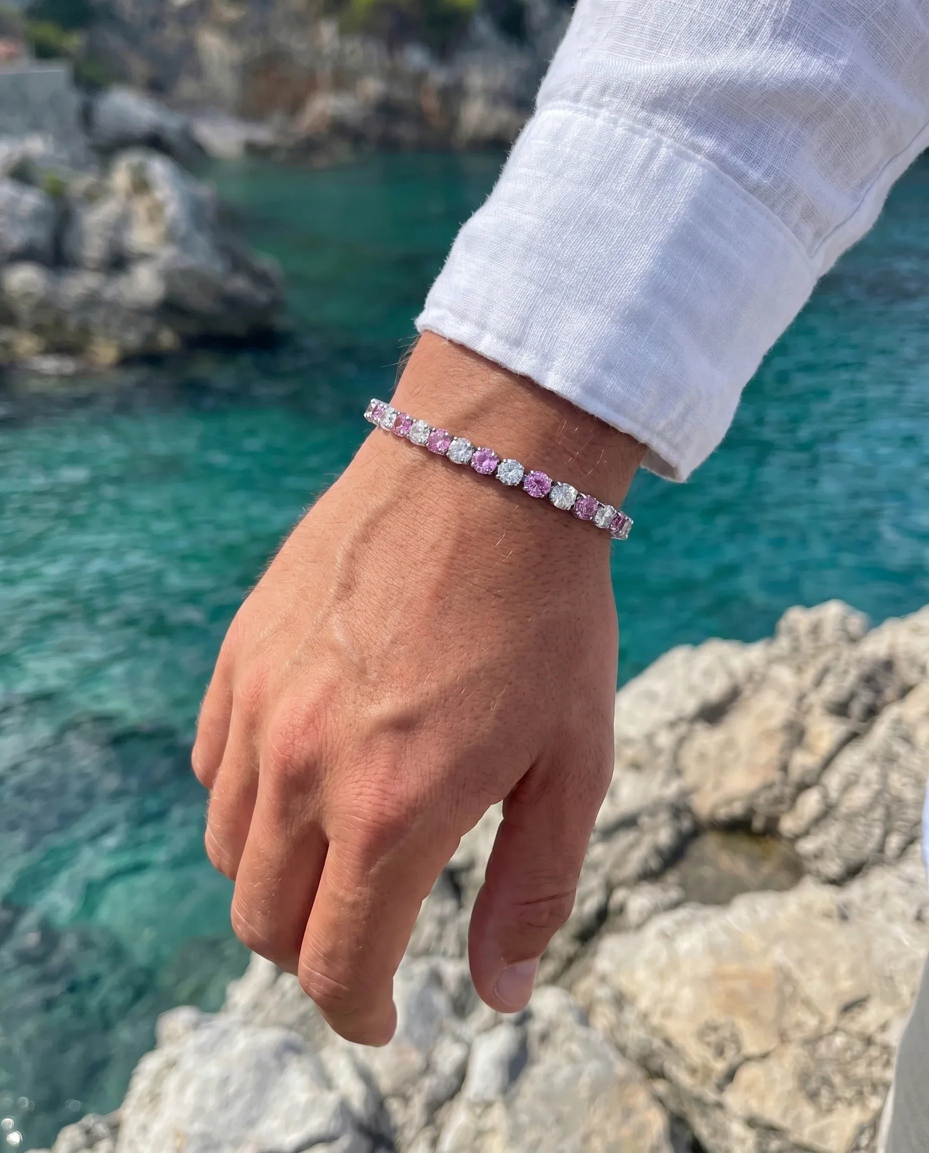 Rose Ice Tennis Bracelet | October