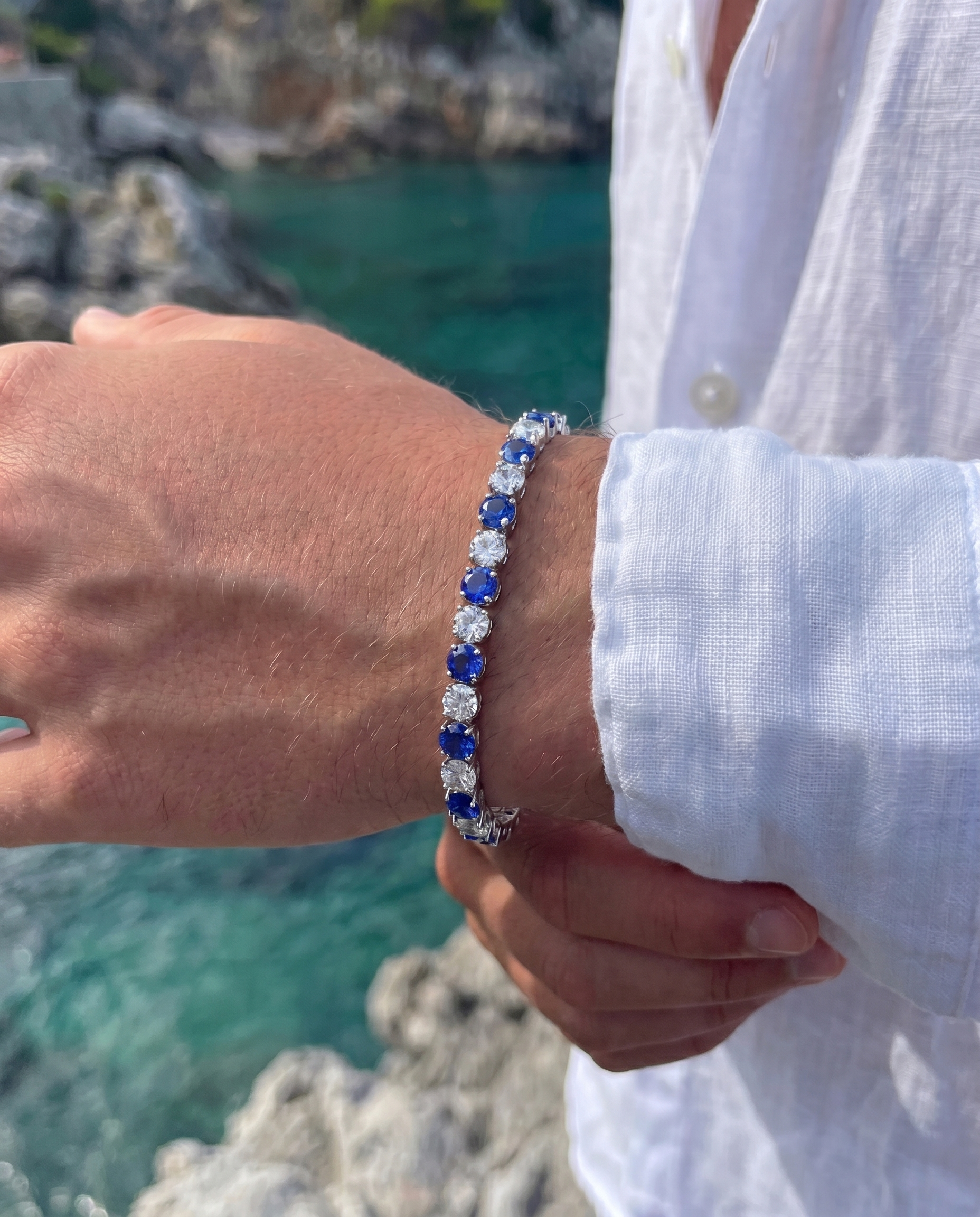 Sapphire Ice Tennis Bracelet | September