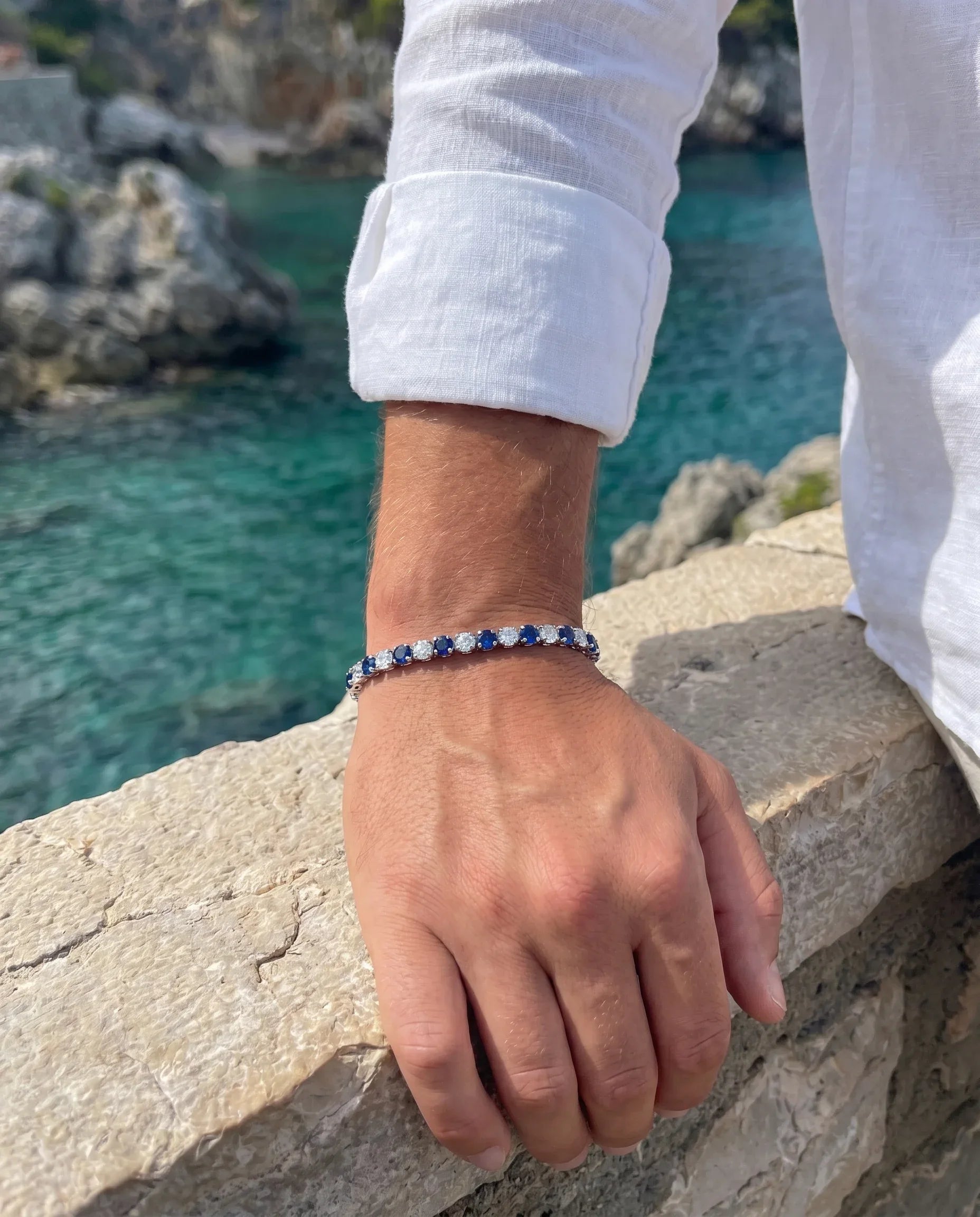 Sapphire Ice Tennis Bracelet | September